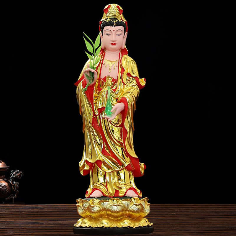 Chenrezig Bodhisattva Avalokitesvara Figurine Harmony Resin Statue Home Decoration