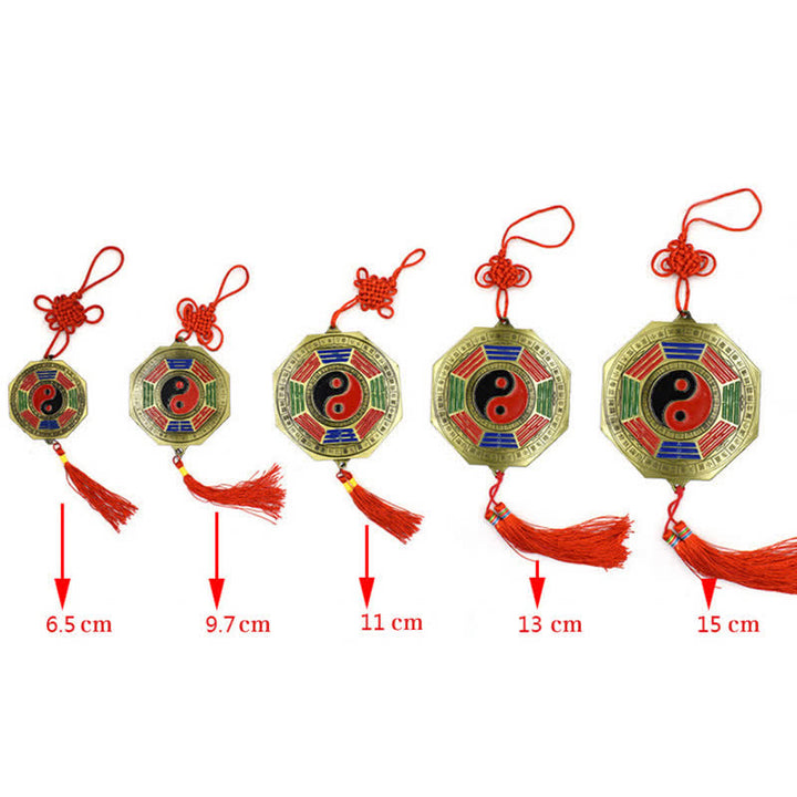 Feng Shui Bagua Map Five-Emperor Coins Chinese Knotting Harmony Energy Map