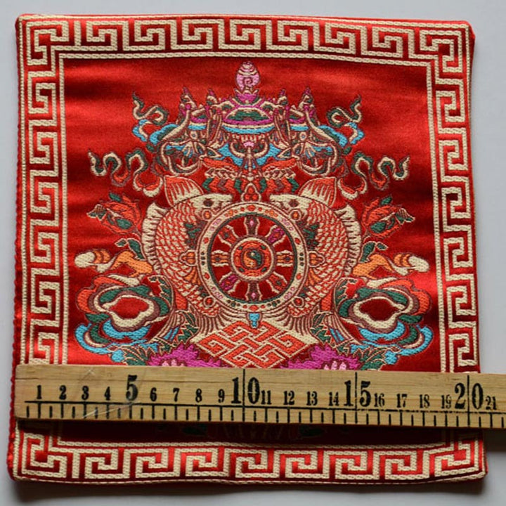 Buddha Stones Prayer Altar Mat Healing Meditation Vajra Auspicious Symbols