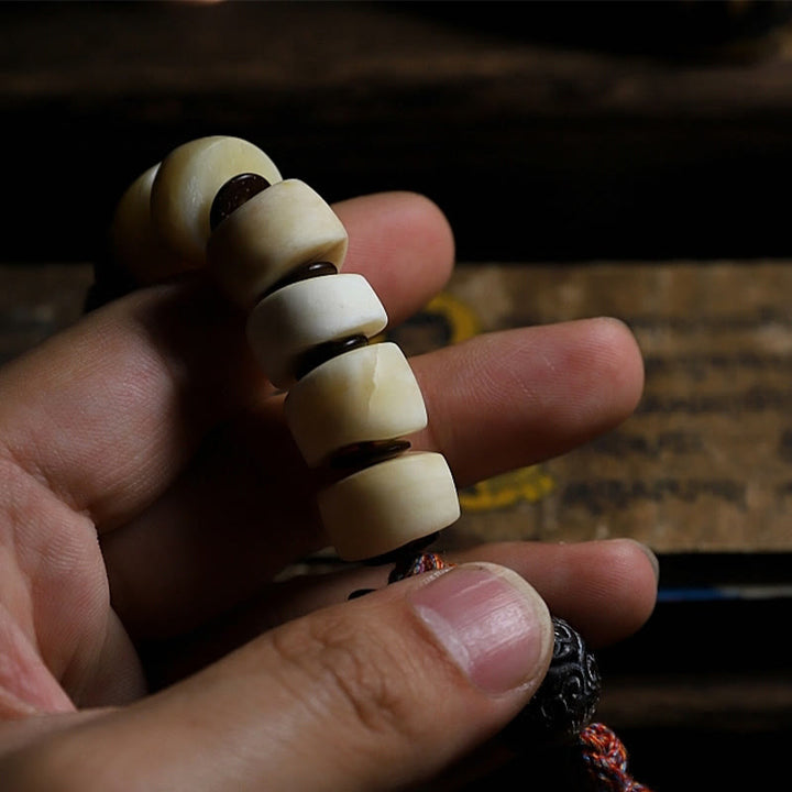 Buddha Stones Tibetan Natural Yak Bone The Lord Of The Corpse Forest Dice Chinese Zodiac Nine Palaces Eight Diagrams Strength Wrist Mala