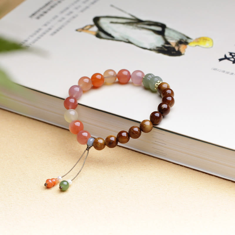 Buddha Stones Kuka Seed Yanyuan Agate Hetian Jade Wealth Protection Bracelet