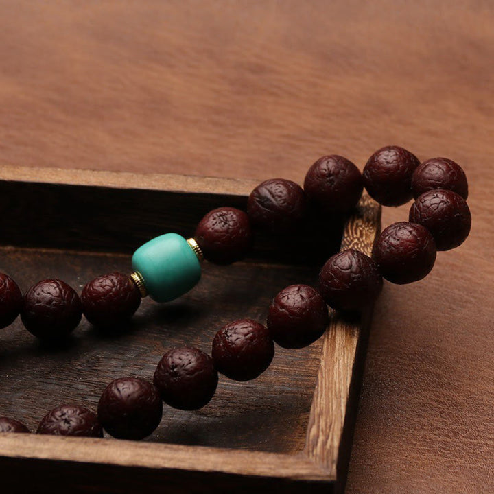 Tibetan Bodhi Seed Agate Bead Luck Wealth Tassel Charm Wrist Mala