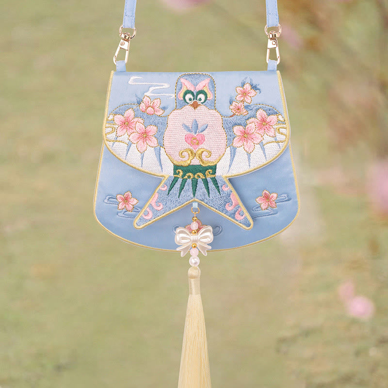 Buddha Stones Luck Embroidery Lotus Koi Fish Rabbit Flower Hanfu Bag Crossbody Bag Shoulder Bag