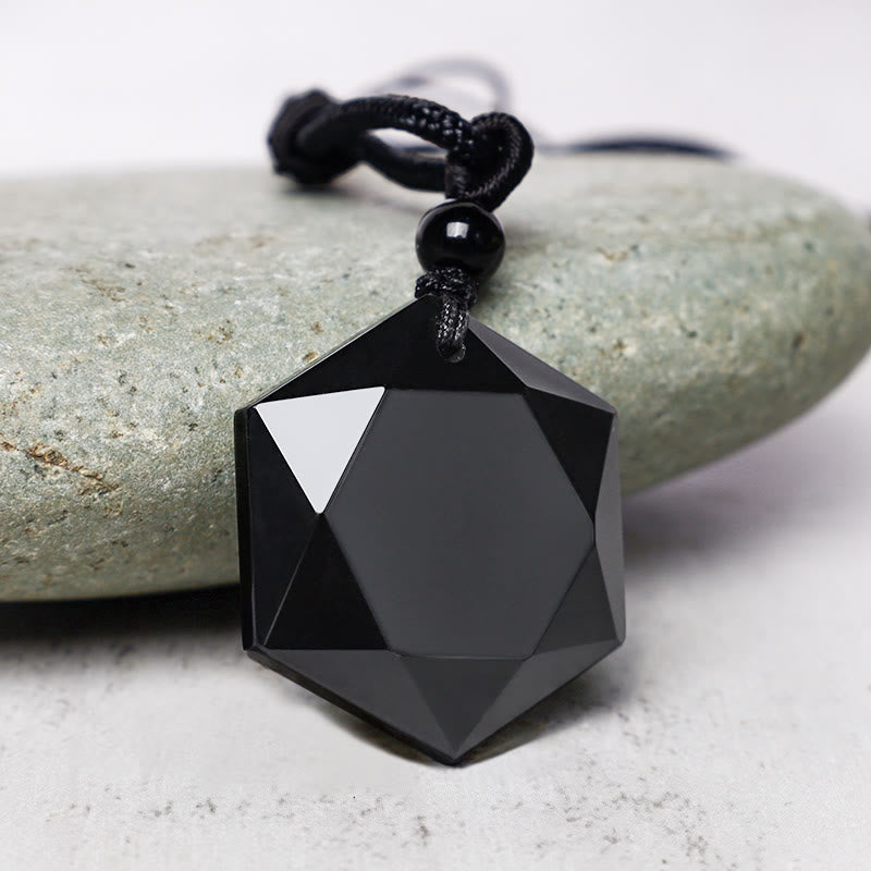 Black Obsidian Talisman Purify Pendant Necklace