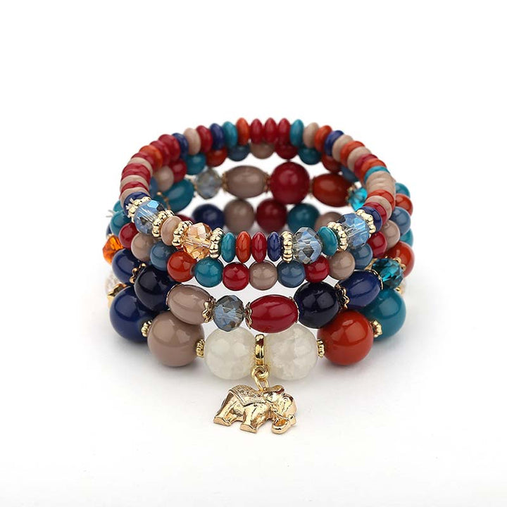 Elephant Crystal Luck Healing Charm Bracelet