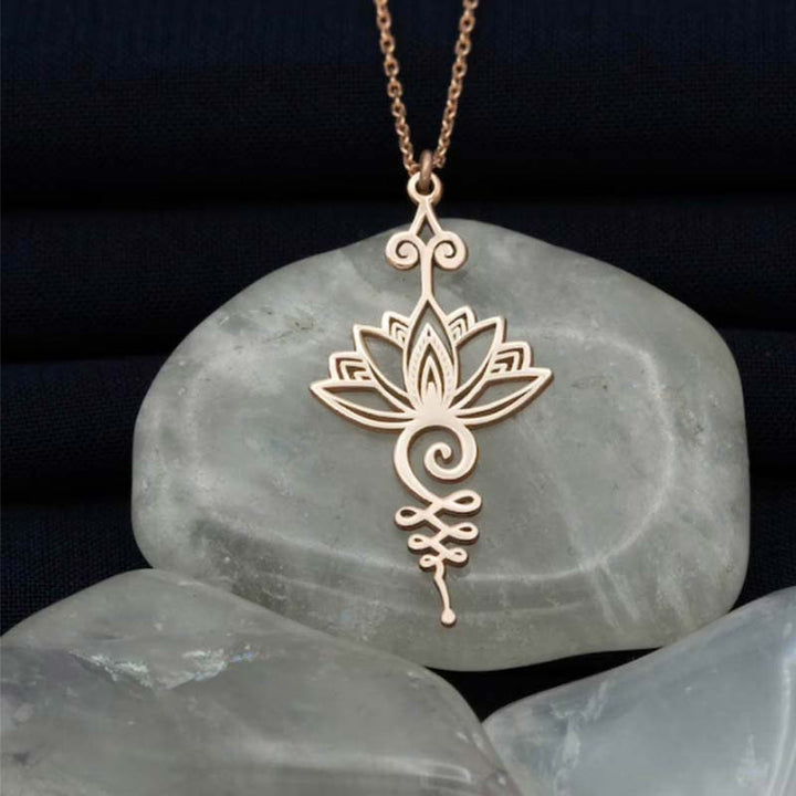 Buddha Stones Lotus Luck Wealth Necklace Pendant