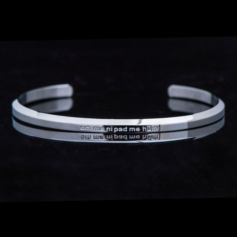 Six True Words Engraving Titanium Steel Blessing Protection Bracelet