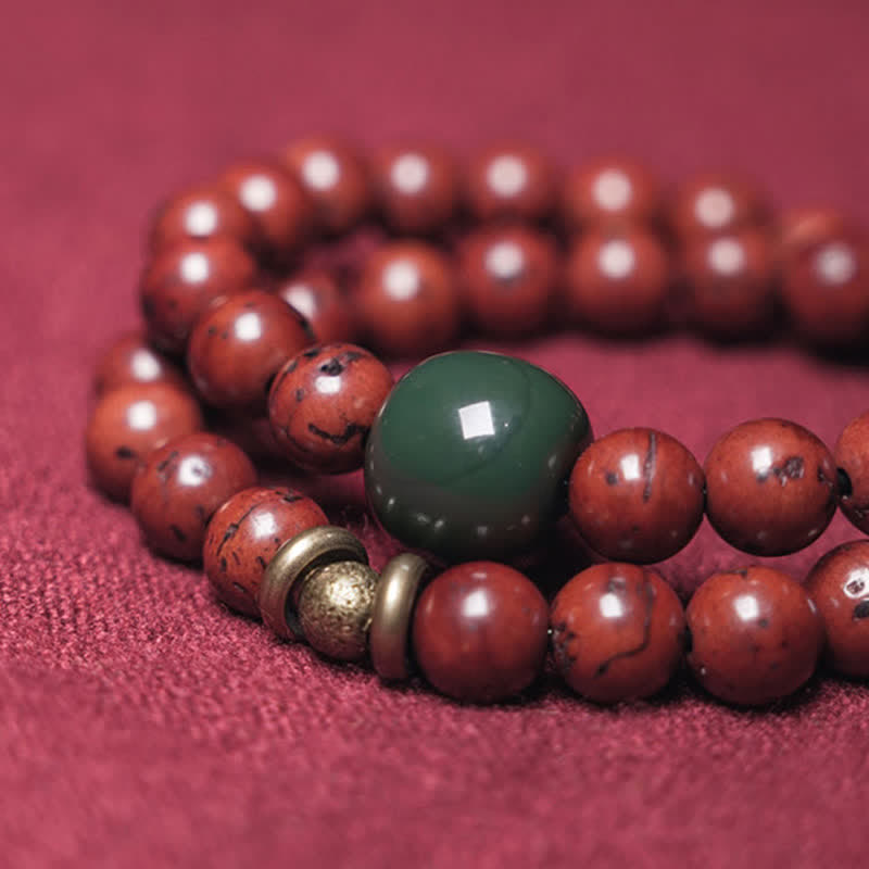 Bodhi Seed Cyan Jade Copper Peace Luck Bracelet