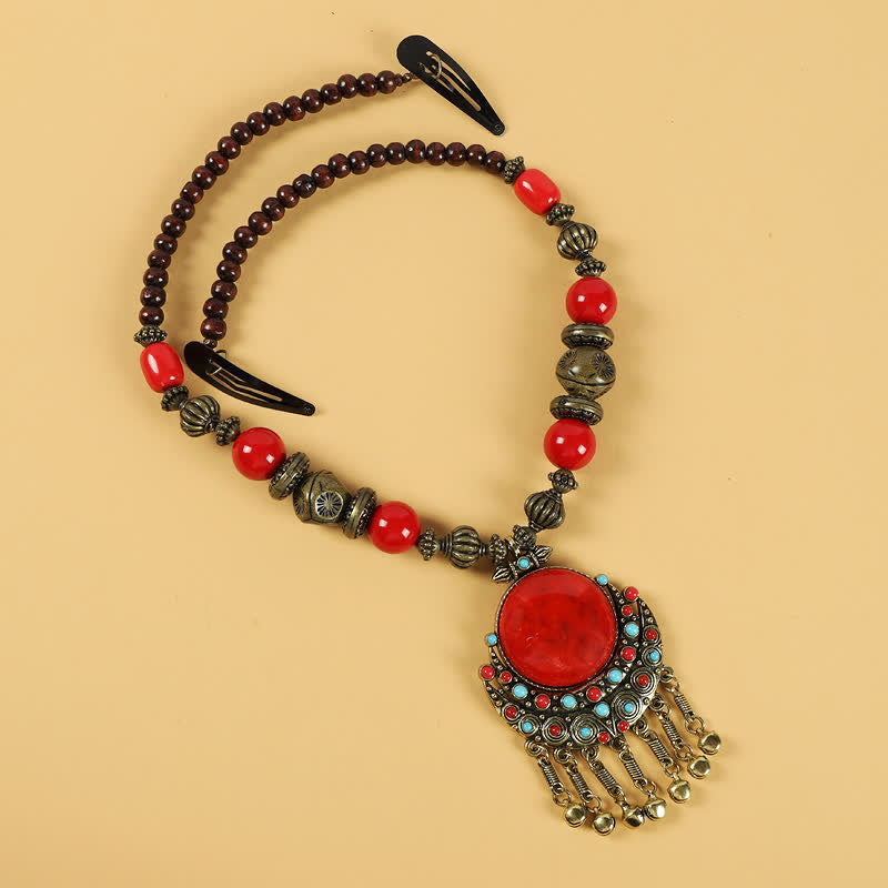 Tibetan Retro Beads Tassel Hair Decoration Hair Accessories