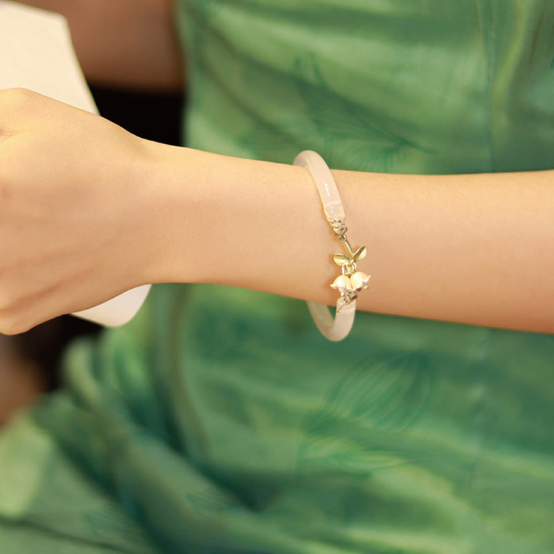 Lily of the Valley Flower Happiness Strength Bracelet Bangle