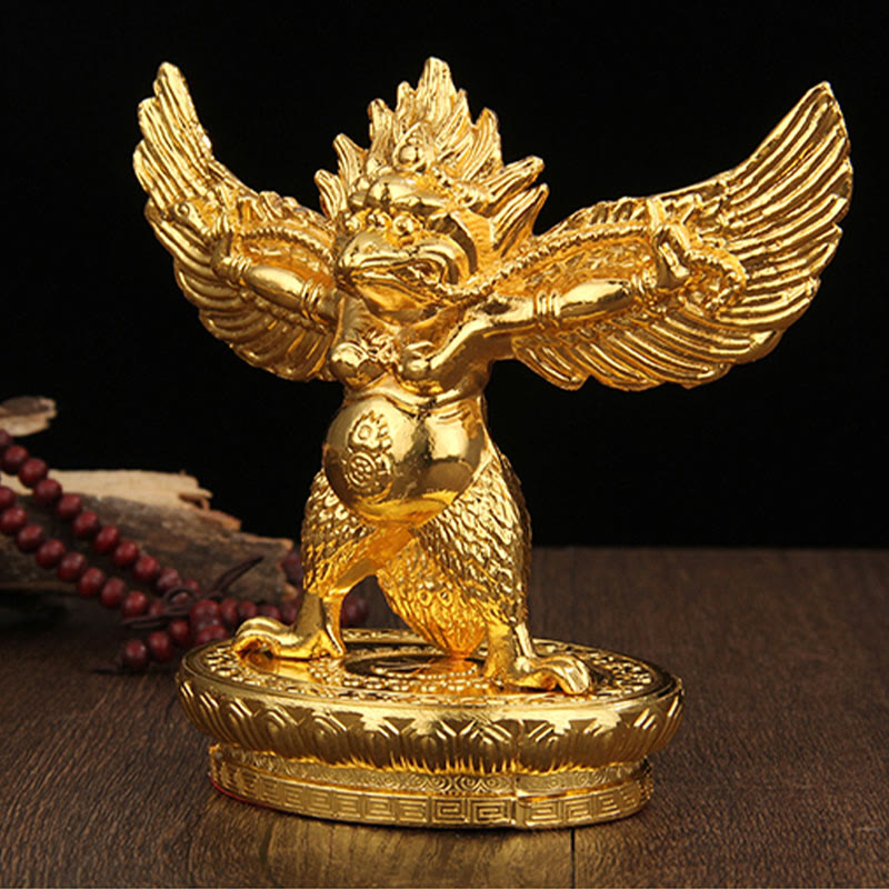 Tibetan Gold Garuda Bird Alloy Protection Home Decoration