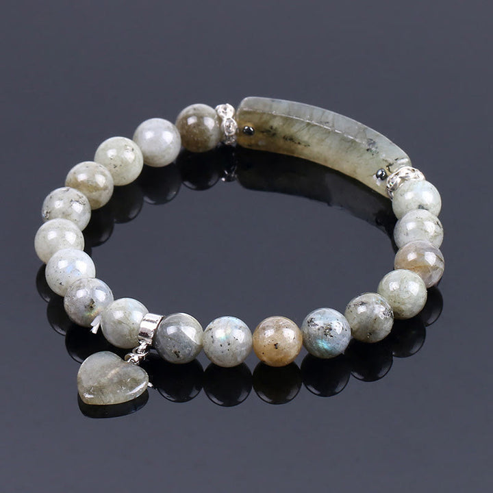 Buddha Stones Natural Quartz Love Heart Healing Beads Bracelet