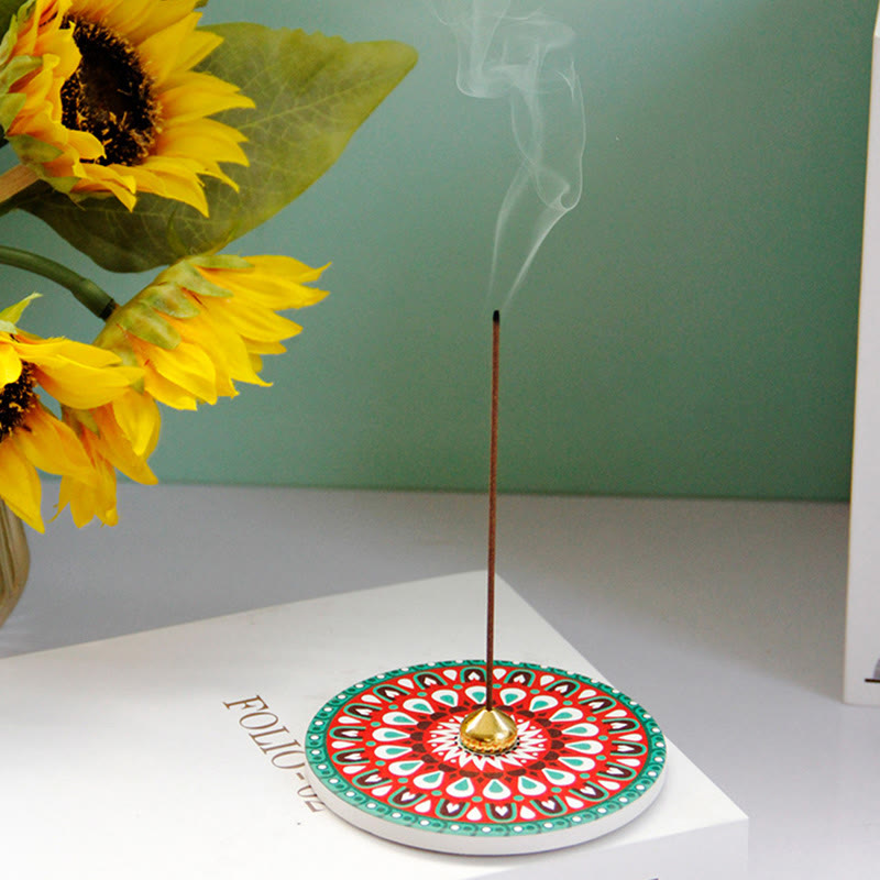 Colorful Pattern Ceramic Blessing Stick Incense Burner