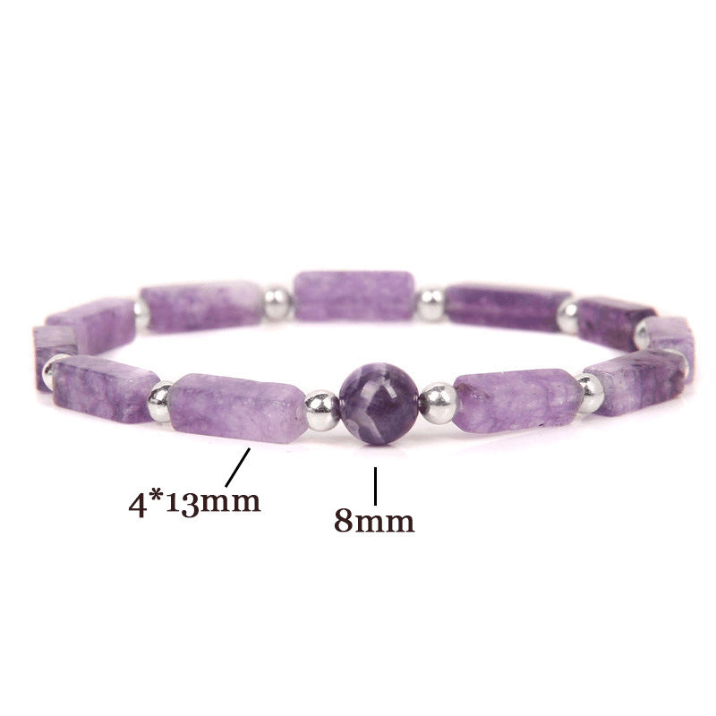 Buddha Stones Natural Crystal Amethyst Tiger Eye Spiritual Balance Bracelet