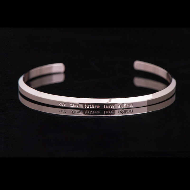 Six True Words Engraving Titanium Steel Blessing Protection Bracelet