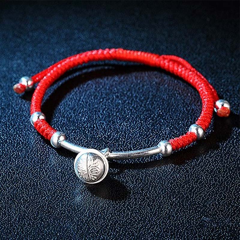 Buddha Stones FengShui Lucky Red String Bell Bracelet