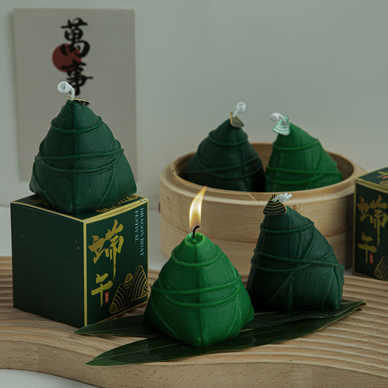 Buddha Stones Dragon Boat Festival Zongzi Pattern Scented Candle Gift For Family Friends