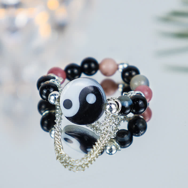 Yin Yang Symbol Balance Luck Ring