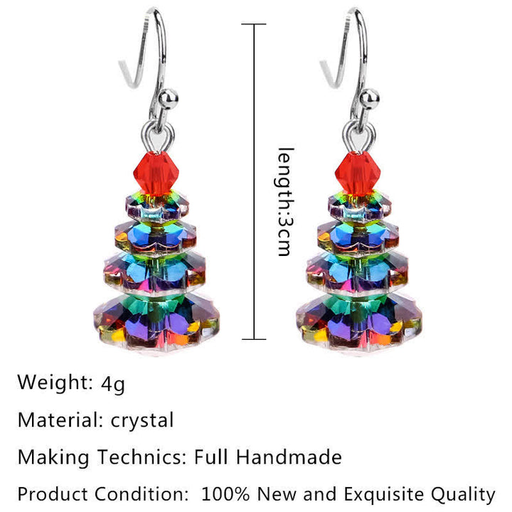 Various Crystals Christmas Tree Amethyst Peace Healing Drop Earrings