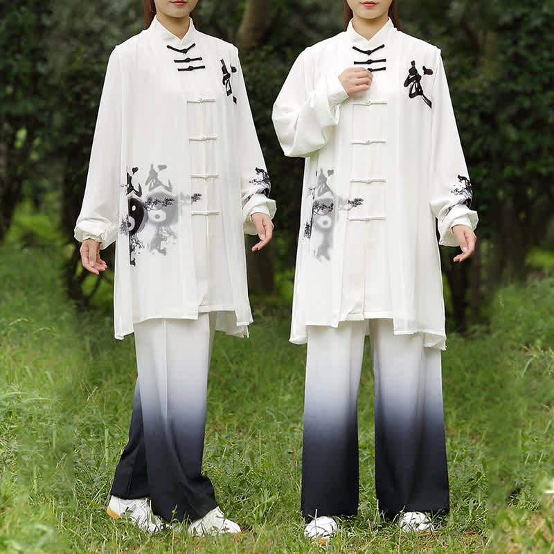 3Pcs Yin Yang Tree Tai Chi Spiritual Zen Practice Meditation Prayer Uniform Unisex Clothing Set