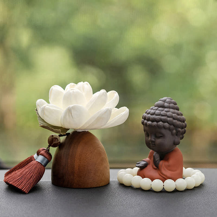 Black Peach Wood Buddha Flower Calm Cure Decorations