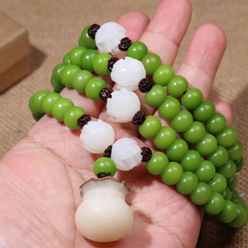 Natural Bodhi Seed 108 Beads Mala Wisdom Bracelet