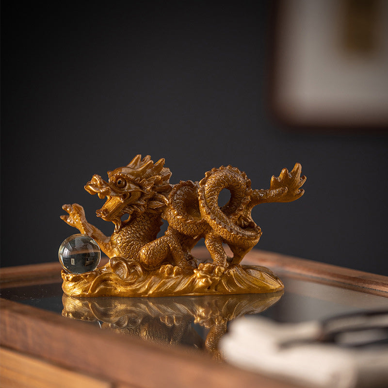 Buddha Stones Year Of The Dragon Color Changing Resin Luck Success Tea Pet Home Figurine Decoration