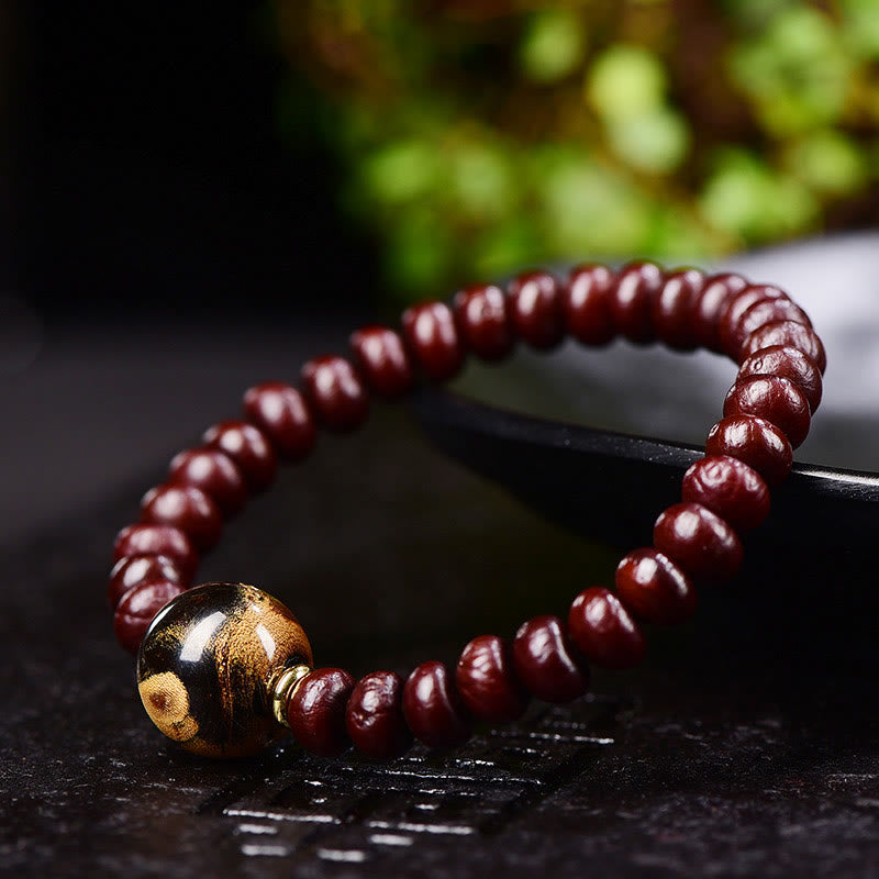 Buddha Stones Natural Tibetan Purple Bodhi Seed Bead Harmony Bracelet