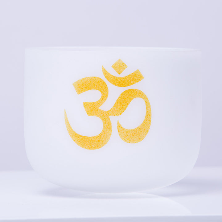 OM Crystal Sound Bowl Meditation Handcrafted for Mindfulness and Protection Singing Bowl