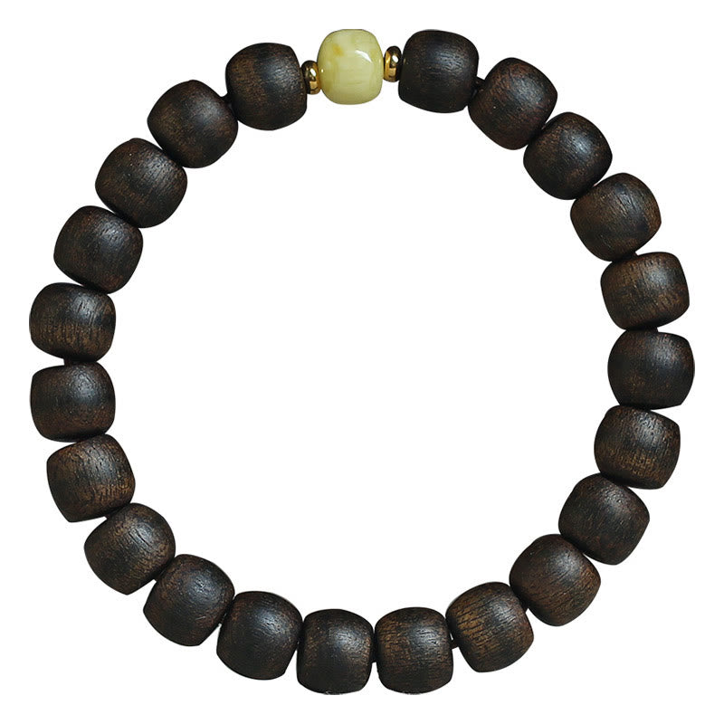 Buddha Stones Rare Brunei Agarwood Amber Balance Peace Calm Bracelet