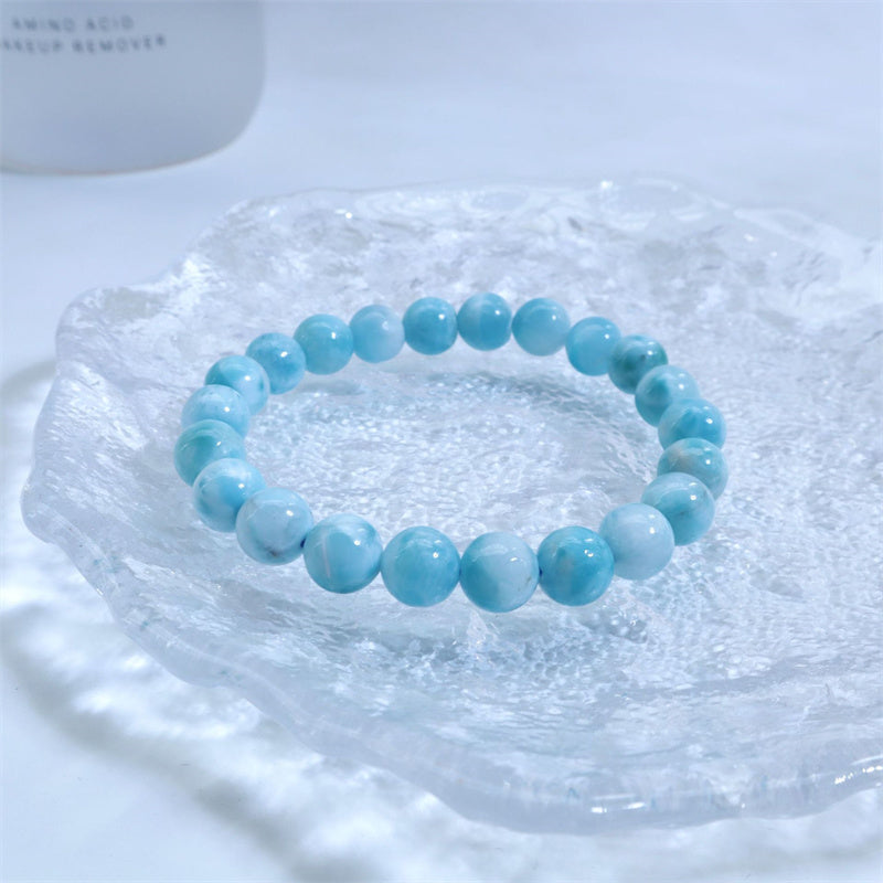 Buddha Stones Natural Larimar Wisdom Confidence Bracelet