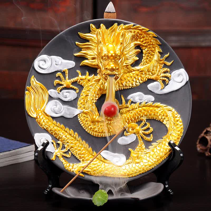 Dragon Ceramic Backflow Smoke Fountain Meditation Incense Burner