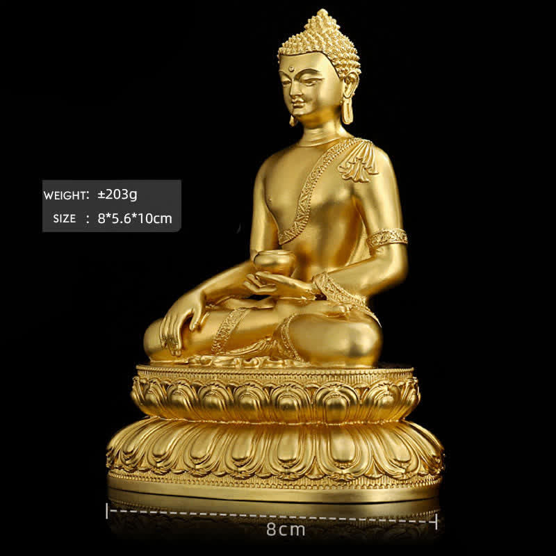 Shakyamuni Amitabha Medicine Buddha Figurine Serenity Copper Statue Home Decoration