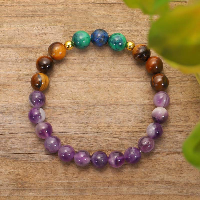 Buddha Stones Tibetan Amethyst Purify Bracelet Mala Set