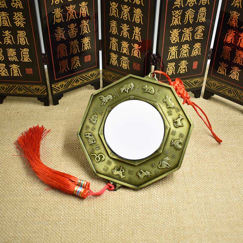 Feng Shui Bagua Map Five-Emperor Coins Chinese Knotting Harmony Energy Map