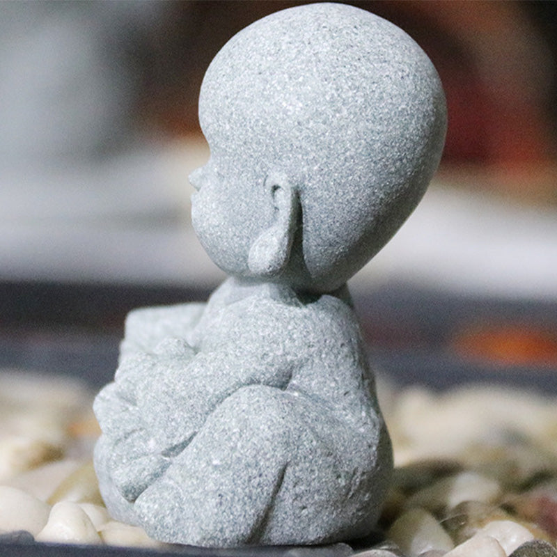 Buddha Stones Meditation Prayer Monk Buddha Statue Serenity Home Decoration