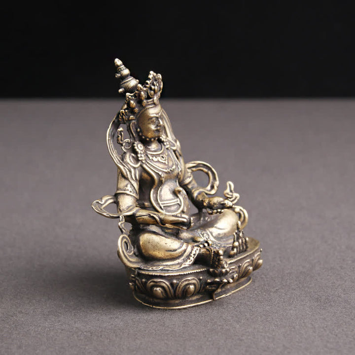 Yellow Jambhala Bodhisattva Figurine Serenity Copper Statue Decoration