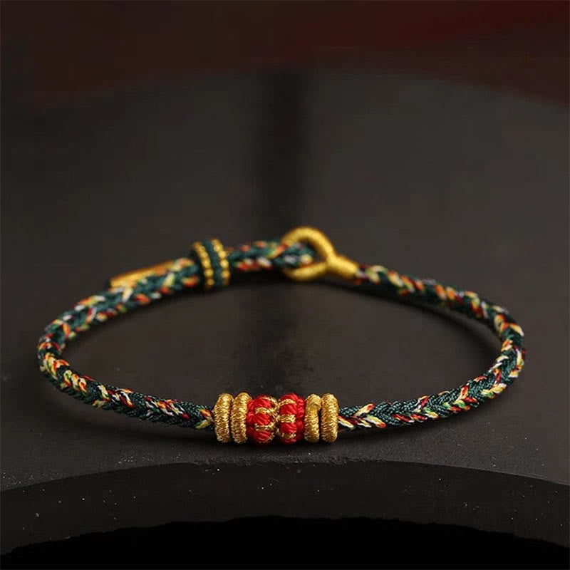 Buddha Stones Handmade Colorful Rope King Kong Knot Braided Luck Bracelet