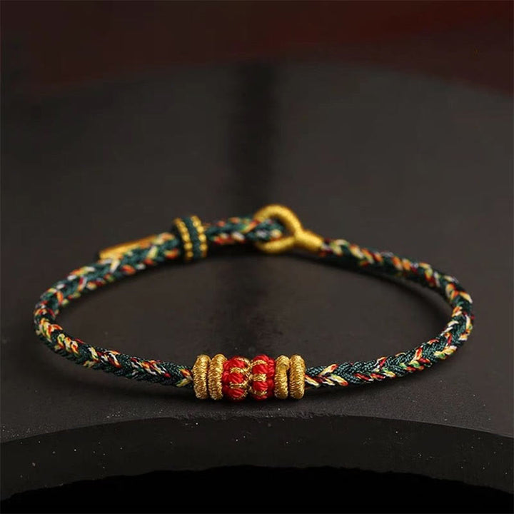 Buddha Stones Handmade Colorful Rope King Kong Knot Braided Luck Bracelet