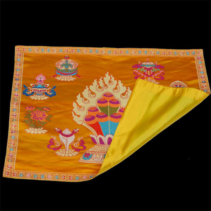 Prayer Altar Mat Healing Meditation 8 Auspicious Symbols Mat