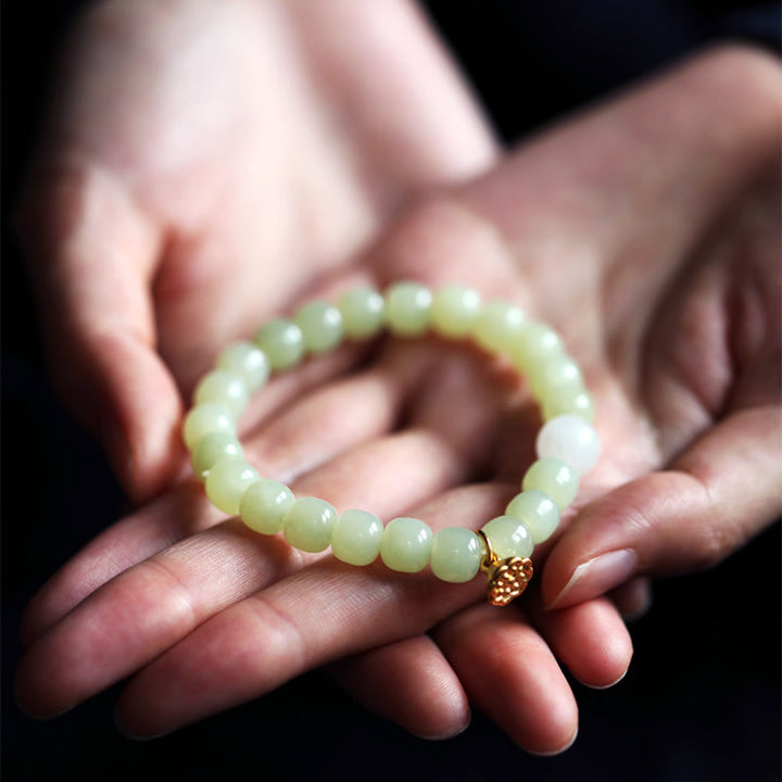 Jade Lotus Abundance Adjustable Bracelet