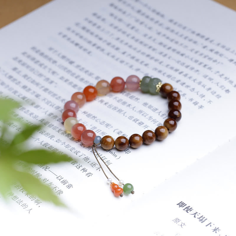 Buddha Stones Kuka Seed Yanyuan Agate Hetian Jade Wealth Protection Bracelet