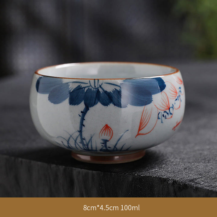 Buddha Stones Lotus Flower Leaf Bamboo Ceramic Teacup Kung Fu Tea Cups