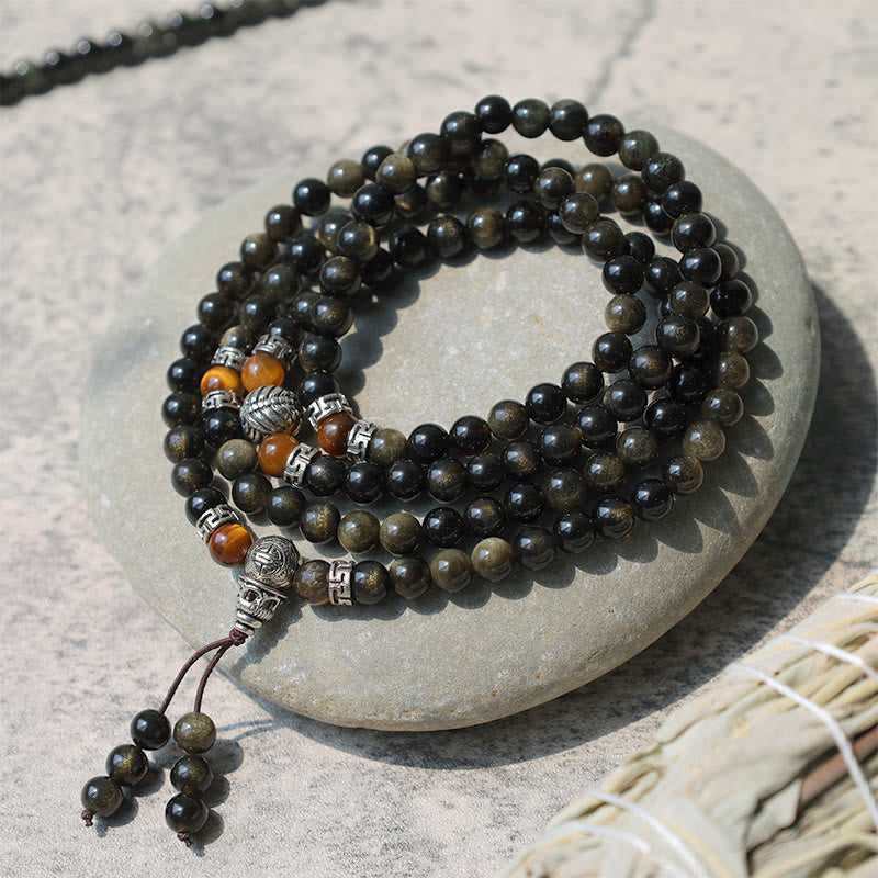 Golden Obsidian Energy Bracelet Necklace