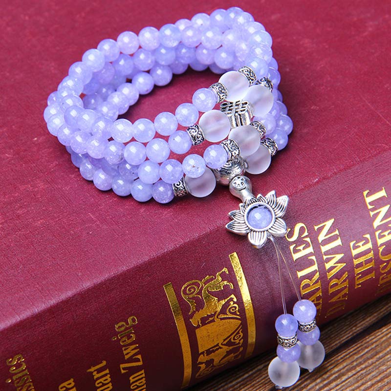 Buddha Stones Purple Jasper Bead Strength Bracelet Mala