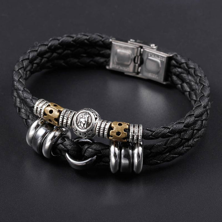 Buddha Stones 12 Constellations of the Zodiac Hematite Protection Bracelet