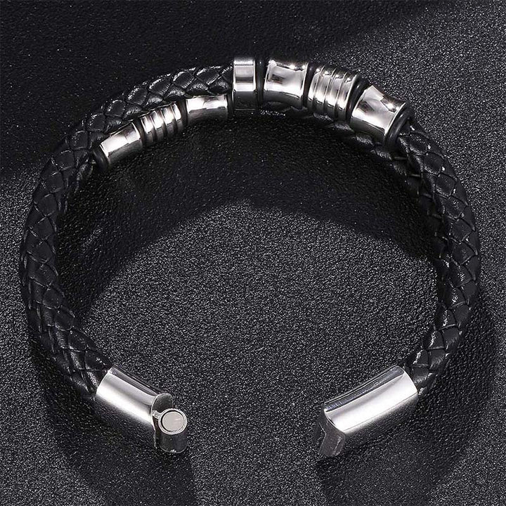 Buddha Stones Layered Leather Weave Fortune Bracelet