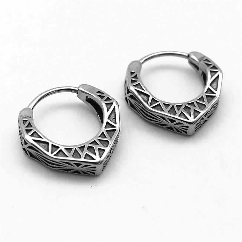 Viking Hoop Titanium Steel Balance Earrings