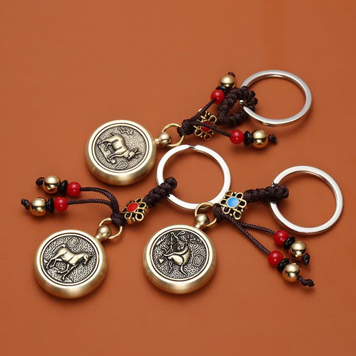 12 Chinese Zodiac Blessing Wealth Fortune Keychain