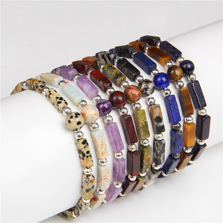 Buddha Stones Natural Crystal Amethyst Tiger Eye Spiritual Balance Bracelet